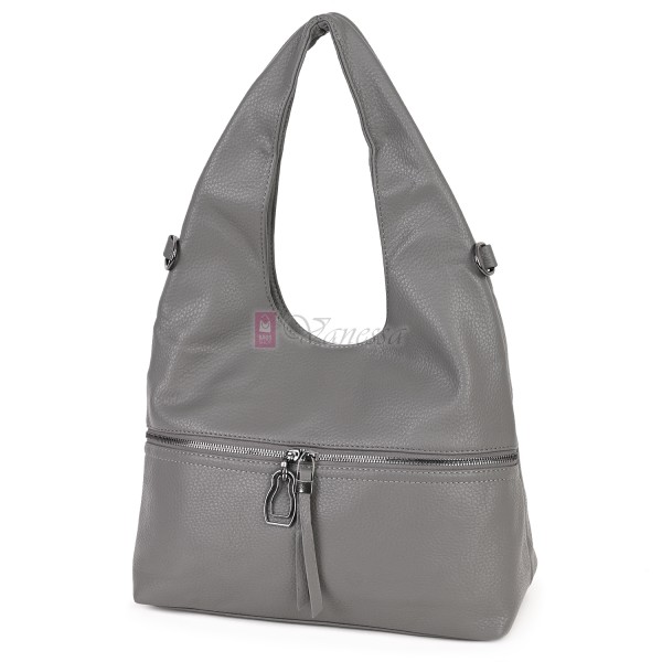 Голяма дамска чанта от еко кожа, в сив цвят. Код: 394