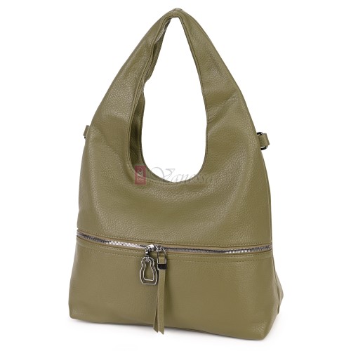 Голяма дамска чанта от еко кожа, в зелен цвят. Код: 394