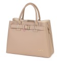 Елегантна дамска чанта от еко кожа, в бежов цвят. Код: 395