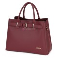 Елегантна дамска чанта от еко кожа, в цвят бордо. Код: 395