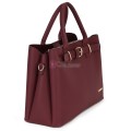 Елегантна дамска чанта от еко кожа, в цвят бордо. Код: 395