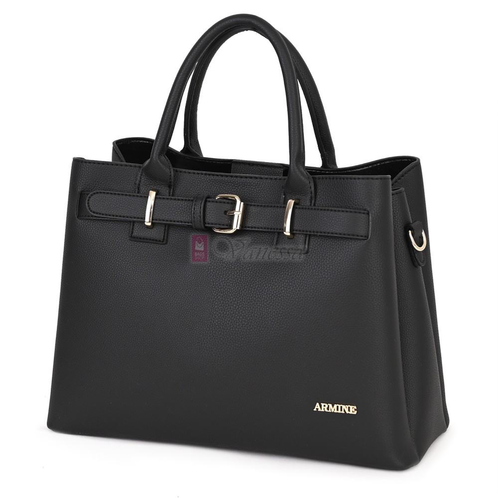 Елегантна дамска чанта от еко кожа, в черен цвят. Код: 395