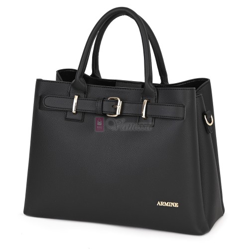 Елегантна дамска чанта от еко кожа, в черен цвят. Код: 395