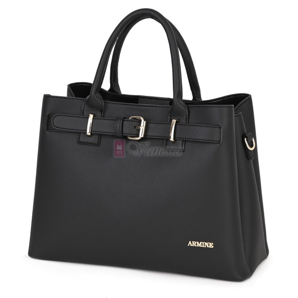 Елегантна дамска чанта от еко кожа, в черен цвят. Код: 395