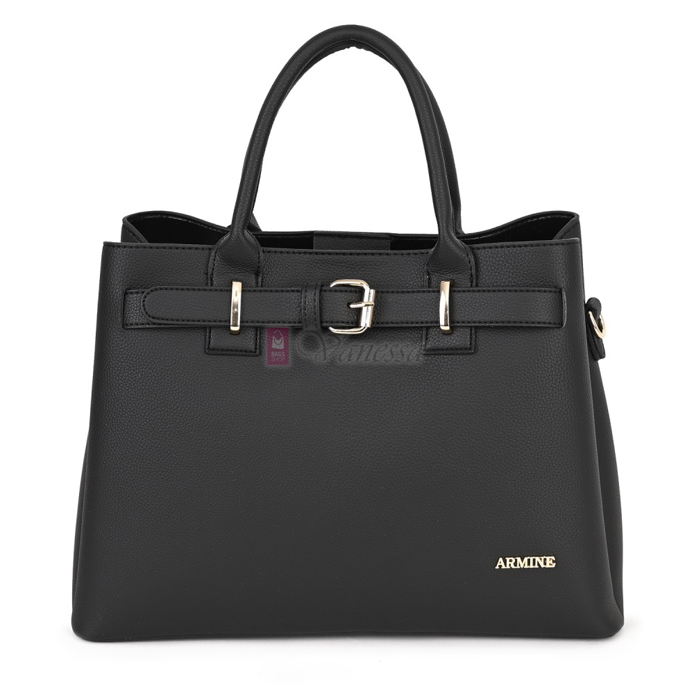 Елегантна дамска чанта от еко кожа, в черен цвят. Код: 395