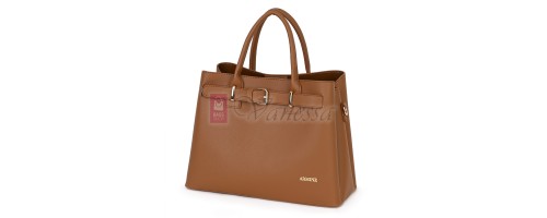 Елегантна дамска чанта от еко кожа, в кафяв цвят. Код: 395