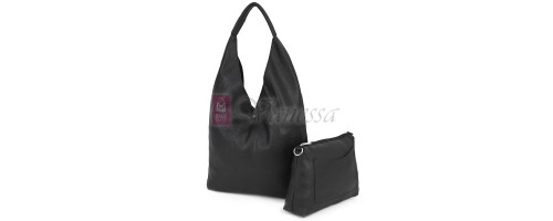 Голяма дамска чанта от еко кожа в черен цвят. Код: 399-25