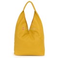 Голяма дамска чанта от еко кожа в жълт цвят. Код: 399-25