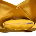 Голяма дамска чанта от еко кожа в жълт цвят. Код: 399-25
