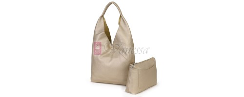 Голяма дамска чанта от еко кожа в златист цвят. Код: 399-25