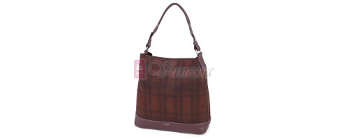 Голяма дамска чанта от велурена еко кожа, в цвят бордо. Код: 4018