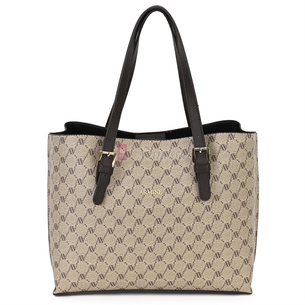 Елегантна дамска чанта от висококачествена еко кожа в бежов цвят. Код: 421