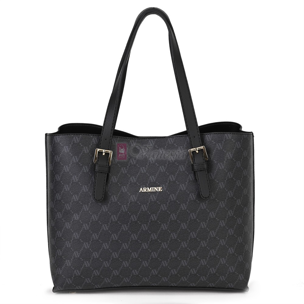 Елегантна дамска чанта от висококачествена еко кожа в черен цвят. Код: 421