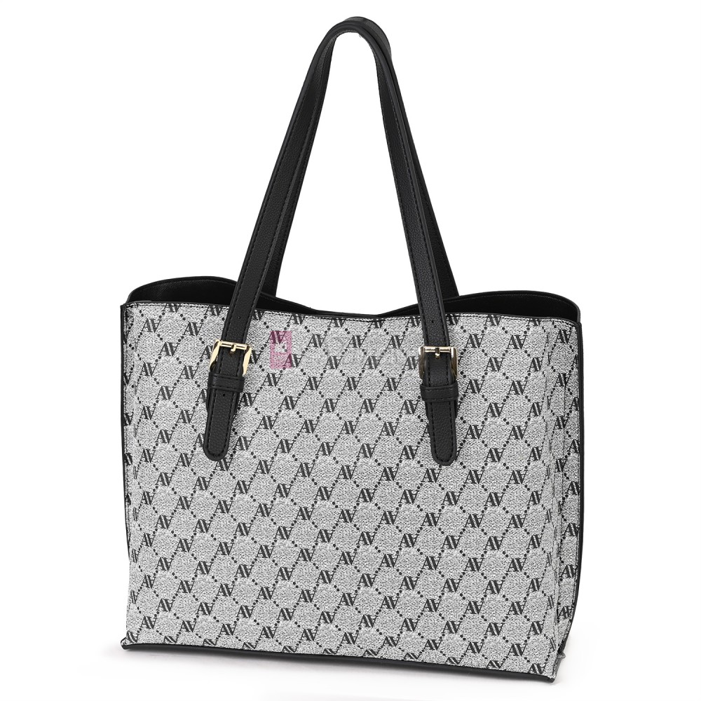 Елегантна дамска чанта от висококачествена еко кожа в сив цвят. Код: 421