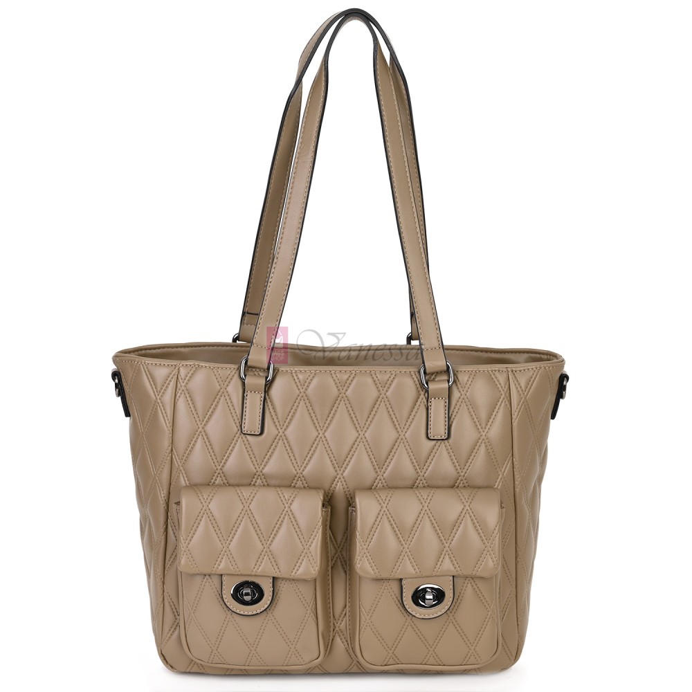 Ежедневна дамска чанта от еко кожа, в бежов цвят. Код: 430 Ежедневна дамска чанта от еко кожа, в бежов цвят. Код: 430