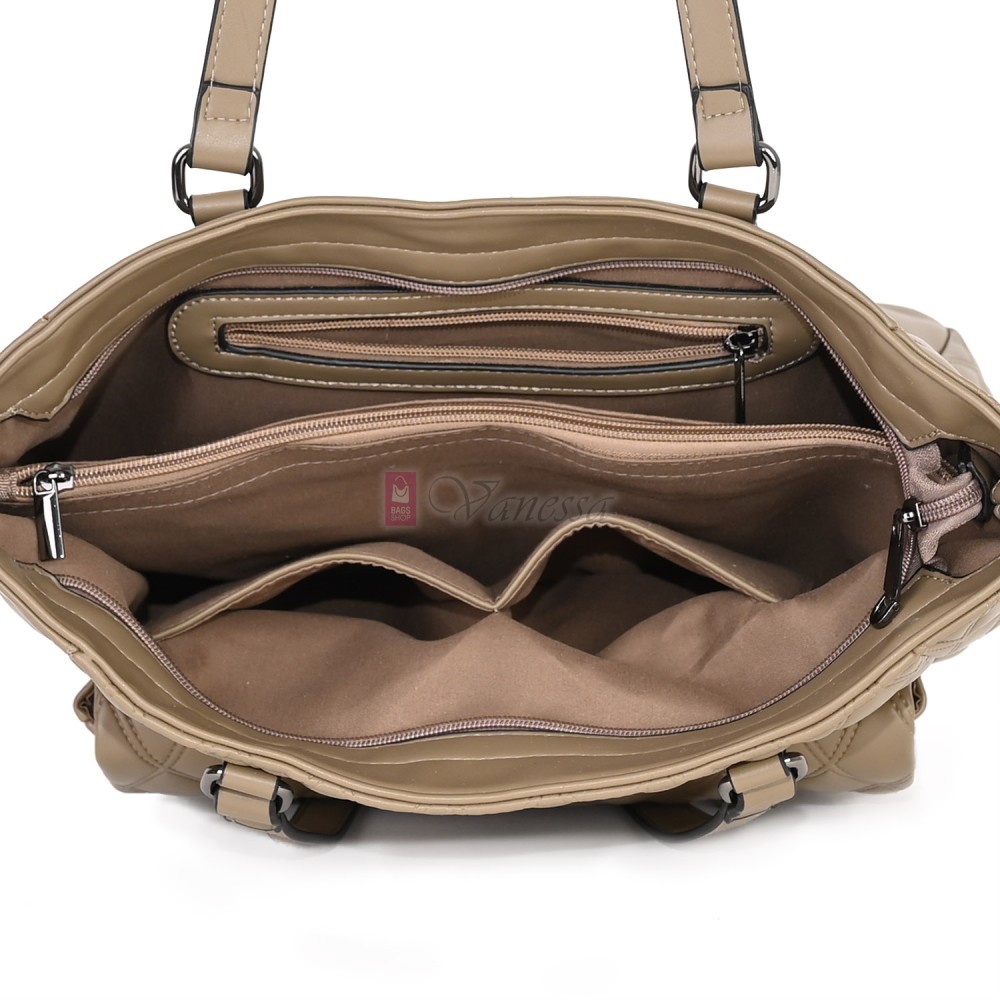 Ежедневна дамска чанта от еко кожа, в бежов цвят. Код: 430 Ежедневна дамска чанта от еко кожа, в бежов цвят. Код: 430