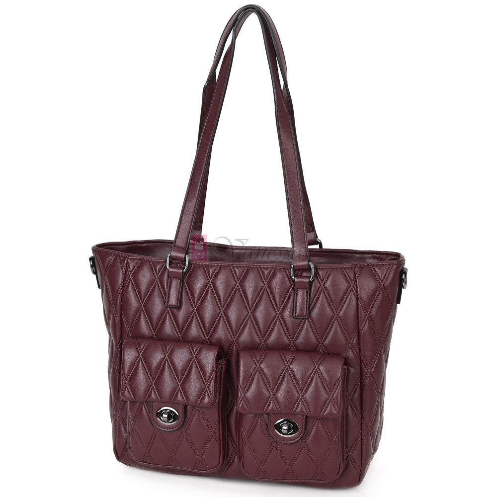 Ежедневна дамска чанта от еко кожа, в цвят бордо. Код: 430 Ежедневна дамска чанта от еко кожа, в цвят бордо. Код: 430