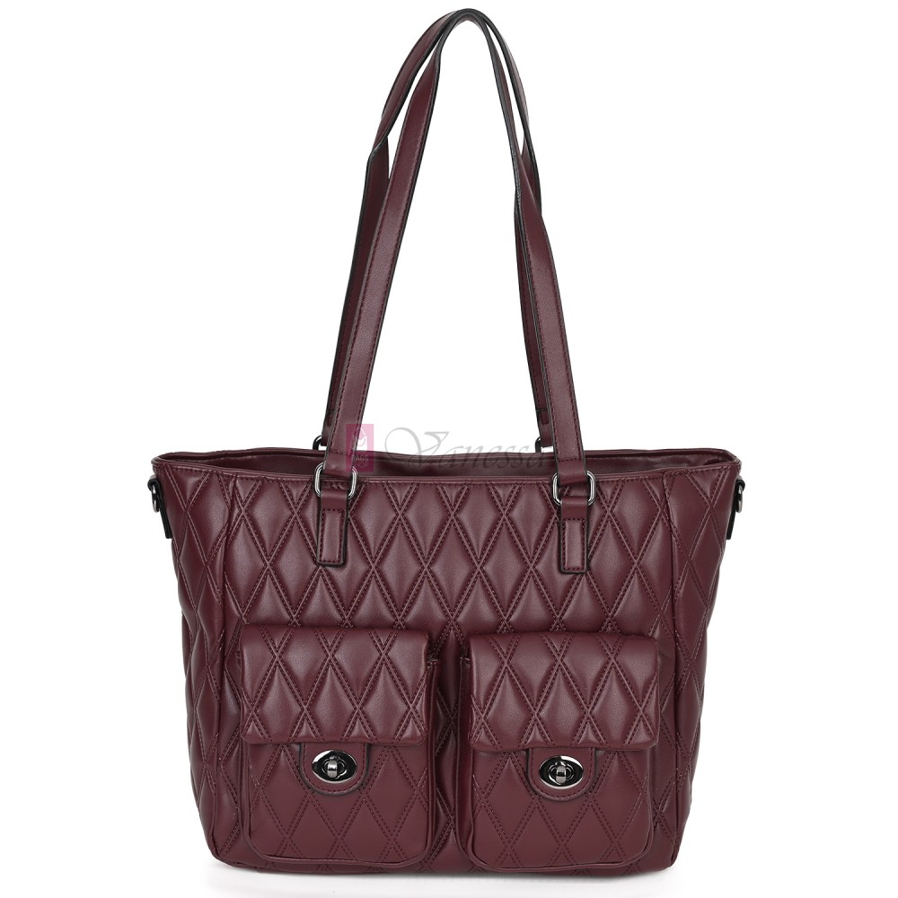 Ежедневна дамска чанта от еко кожа, в цвят бордо. Код: 430 Ежедневна дамска чанта от еко кожа, в цвят бордо. Код: 430