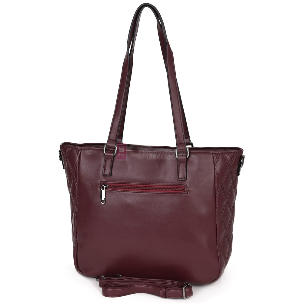 Ежедневна дамска чанта от еко кожа, в цвят бордо. Код: 430 Ежедневна дамска чанта от еко кожа, в цвят бордо. Код: 430