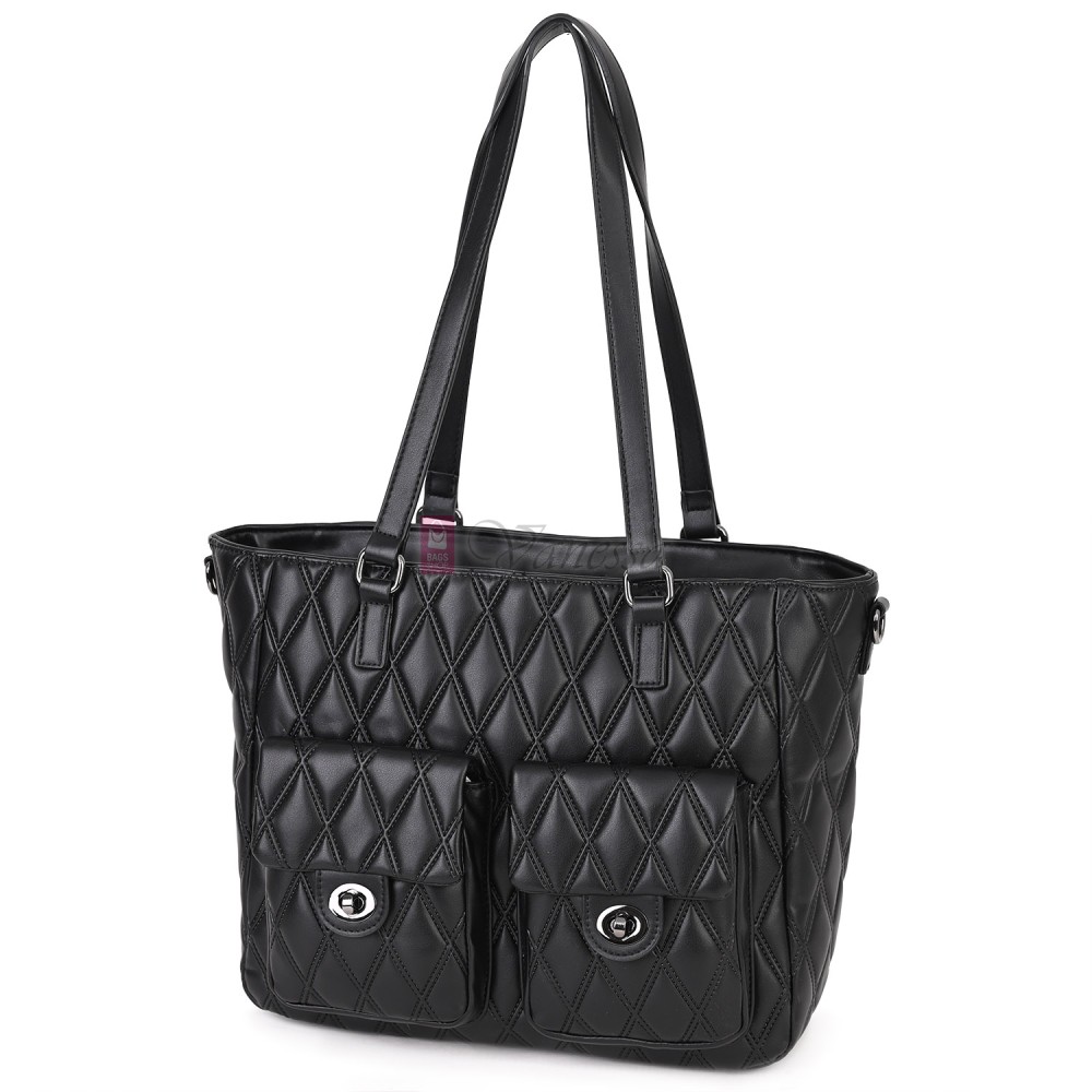 Ежедневна дамска чанта от еко кожа, в черен цвят. Код: 430 Ежедневна дамска чанта от еко кожа, в черен цвят. Код: 430