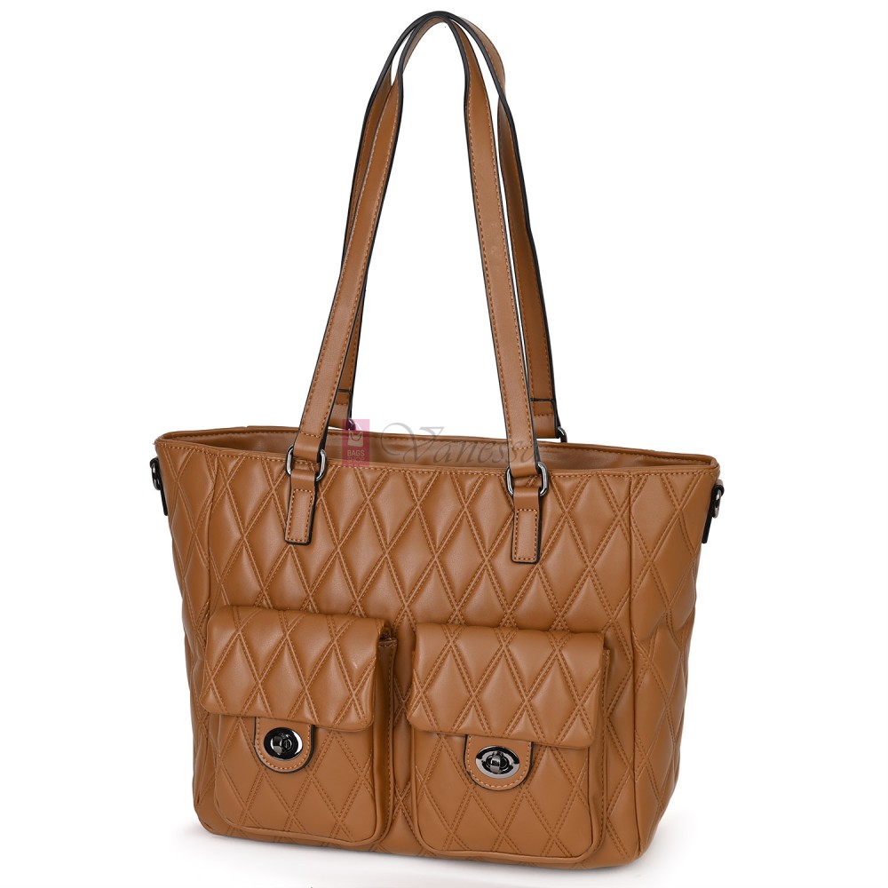 Ежедневна дамска чанта от еко кожа, в кафяв цвят. Код: 430 Ежедневна дамска чанта от еко кожа, в кафяв цвят. Код: 430