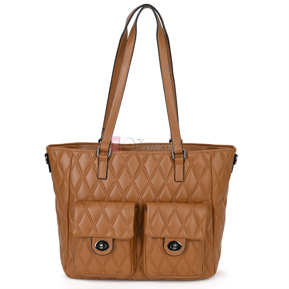 Ежедневна дамска чанта от еко кожа, в кафяв цвят. Код: 430 Ежедневна дамска чанта от еко кожа, в кафяв цвят. Код: 430