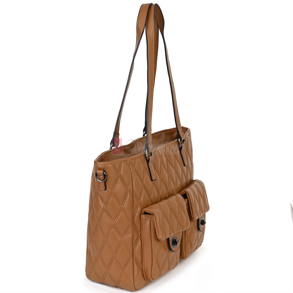 Ежедневна дамска чанта от еко кожа, в кафяв цвят. Код: 430 Ежедневна дамска чанта от еко кожа, в кафяв цвят. Код: 430