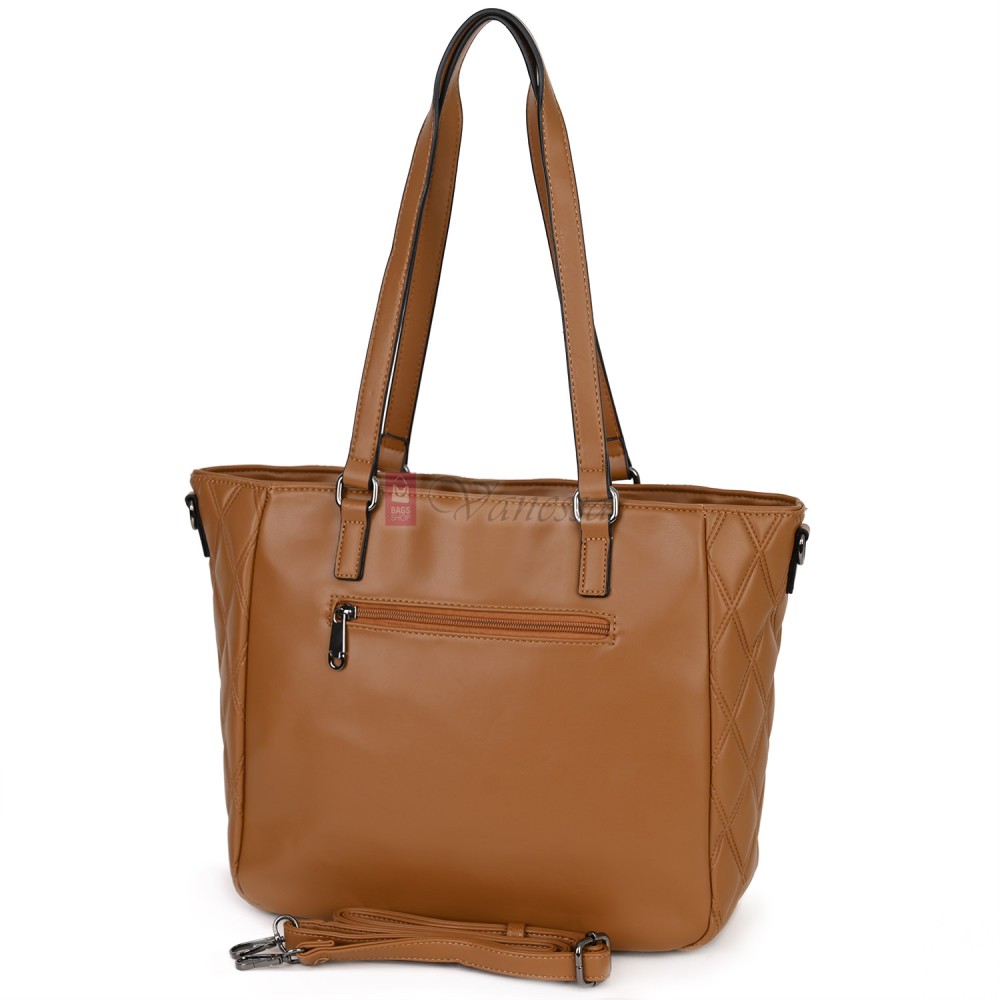 Ежедневна дамска чанта от еко кожа, в кафяв цвят. Код: 430 Ежедневна дамска чанта от еко кожа, в кафяв цвят. Код: 430