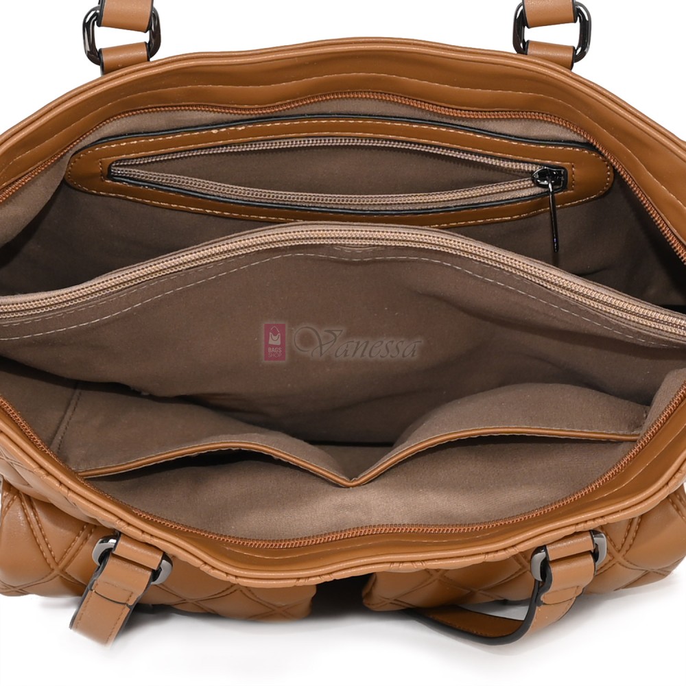 Ежедневна дамска чанта от еко кожа, в кафяв цвят. Код: 430 Ежедневна дамска чанта от еко кожа, в кафяв цвят. Код: 430