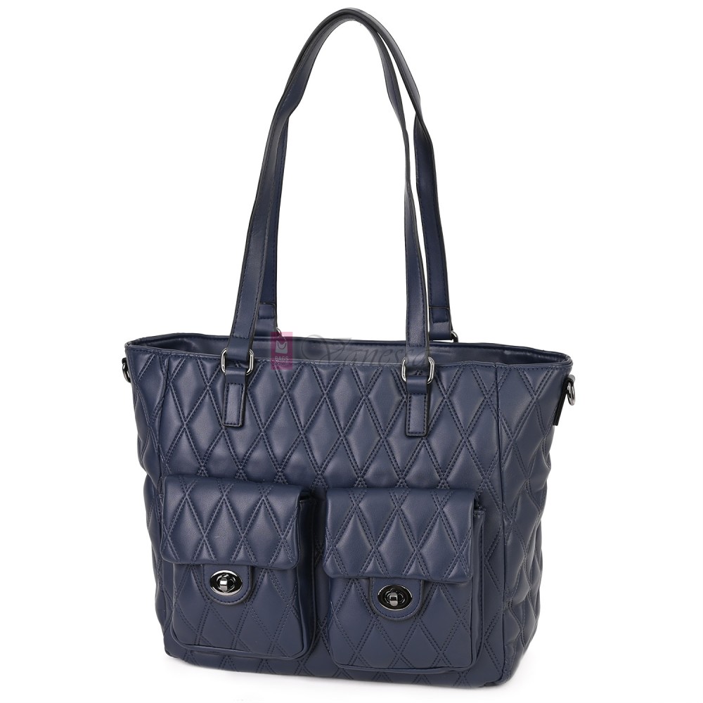 Ежедневна дамска чанта от еко кожа, в тъмносин цвят. Код: 430 Ежедневна дамска чанта от еко кожа, в тъмносин цвят. Код: 430