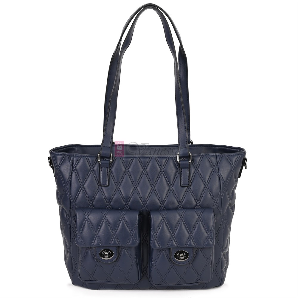 Ежедневна дамска чанта от еко кожа, в тъмносин цвят. Код: 430 Ежедневна дамска чанта от еко кожа, в тъмносин цвят. Код: 430