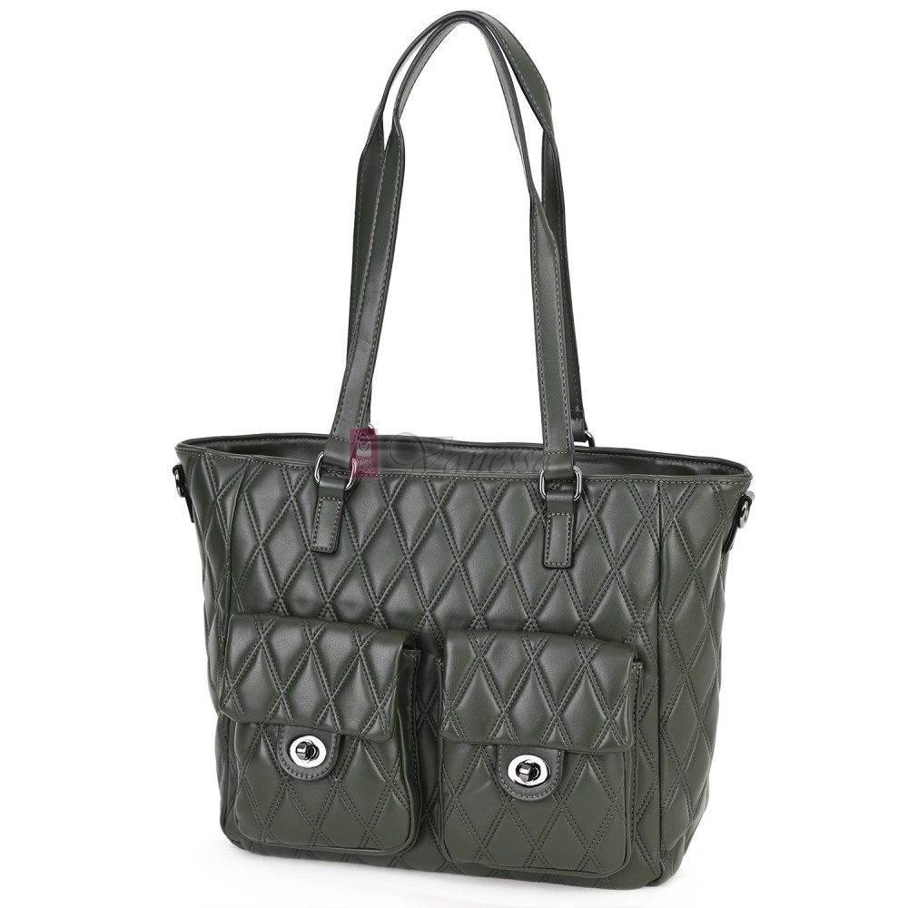 Ежедневна дамска чанта от еко кожа, в тъмнозелен цвят. Код: 430 Ежедневна дамска чанта от еко кожа, в тъмнозелен цвят. Код: 430