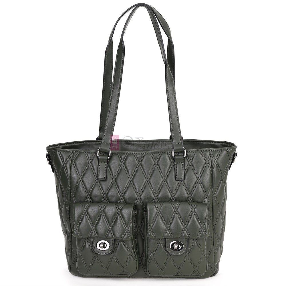 Ежедневна дамска чанта от еко кожа, в тъмнозелен цвят. Код: 430 Ежедневна дамска чанта от еко кожа, в тъмнозелен цвят. Код: 430