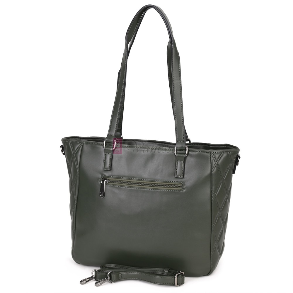 Ежедневна дамска чанта от еко кожа, в тъмнозелен цвят. Код: 430 Ежедневна дамска чанта от еко кожа, в тъмнозелен цвят. Код: 430