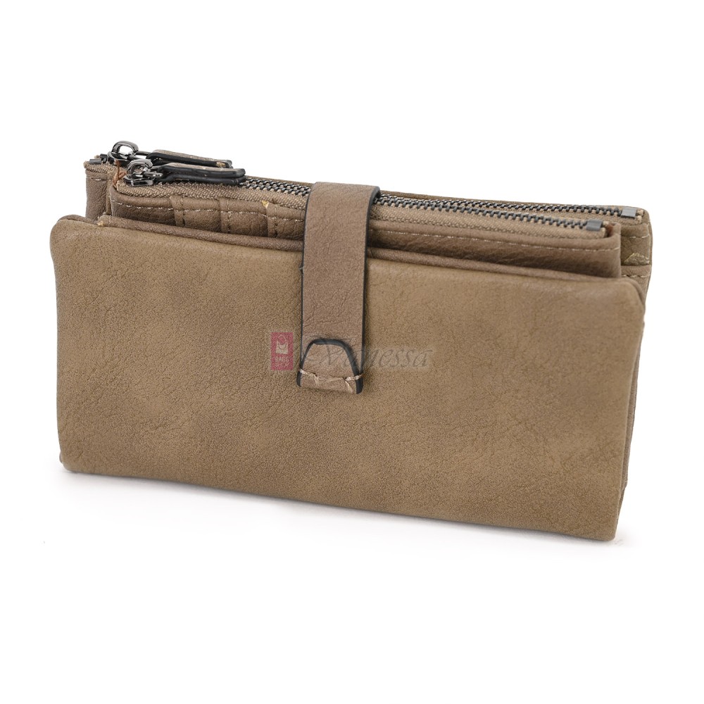 Средно дамско портмоне от висококачествена еко кожа в бежов цвят Код: 432-1 Средно дамско портмоне от висококачествена еко кожа в бежов цвят Код: 432-1