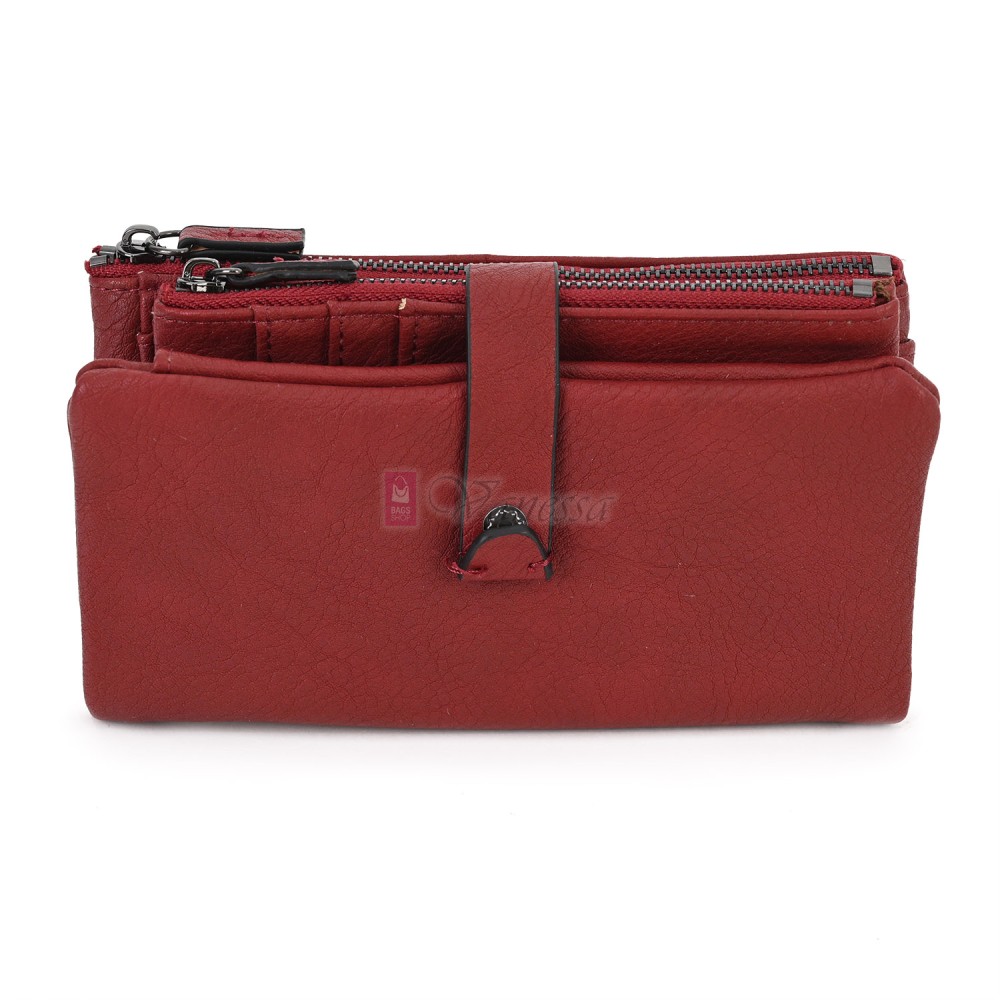 Средно дамско портмоне от висококачествена еко кожа в червен цвят Код: 432-1 Средно дамско портмоне от висококачествена еко кожа в червен цвят Код: 432-1