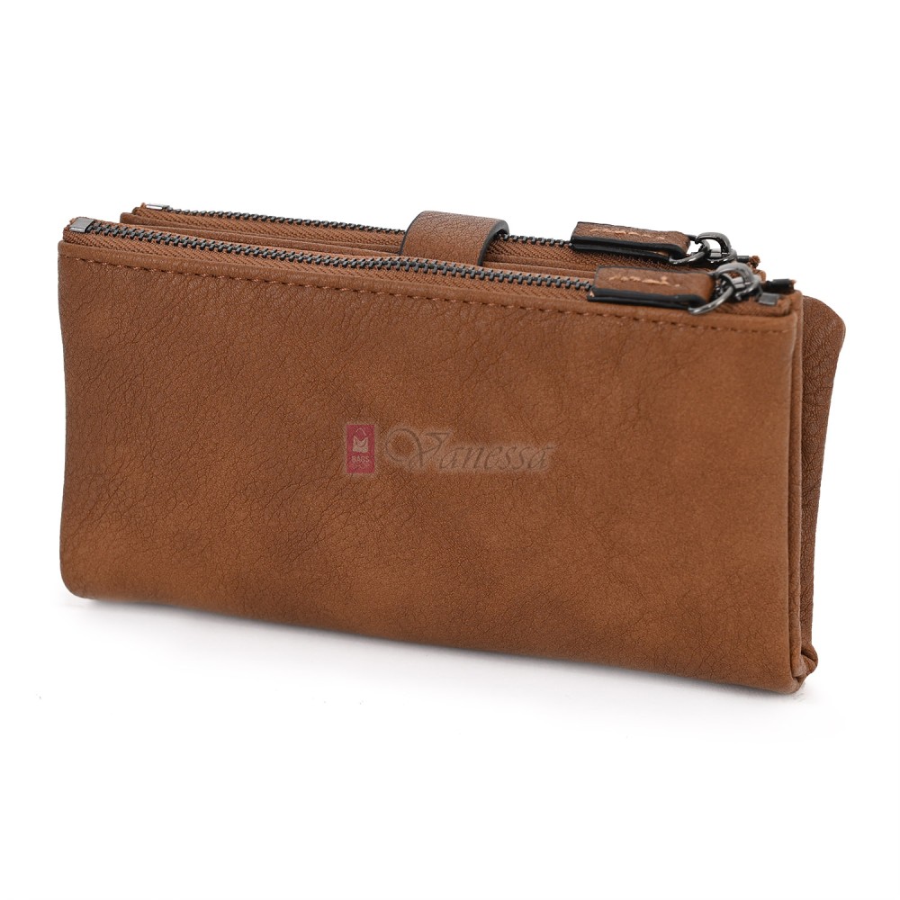 Средно дамско портмоне от висококачествена еко кожа в кафяв цвят Код: 432-1 Средно дамско портмоне от висококачествена еко кожа в кафяв цвят Код: 432-1