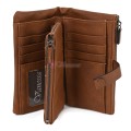 Средно дамско портмоне от висококачествена еко кожа в кафяв цвят Код: 432-1