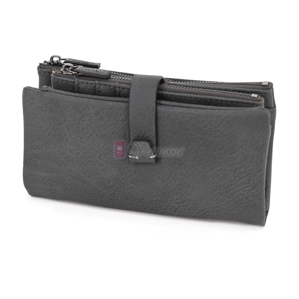 Средно дамско портмоне от висококачествена еко кожа в тъмносив цвят Код: 432-1 Средно дамско портмоне от висококачествена еко кожа в тъмносив цвят Код: 432-1