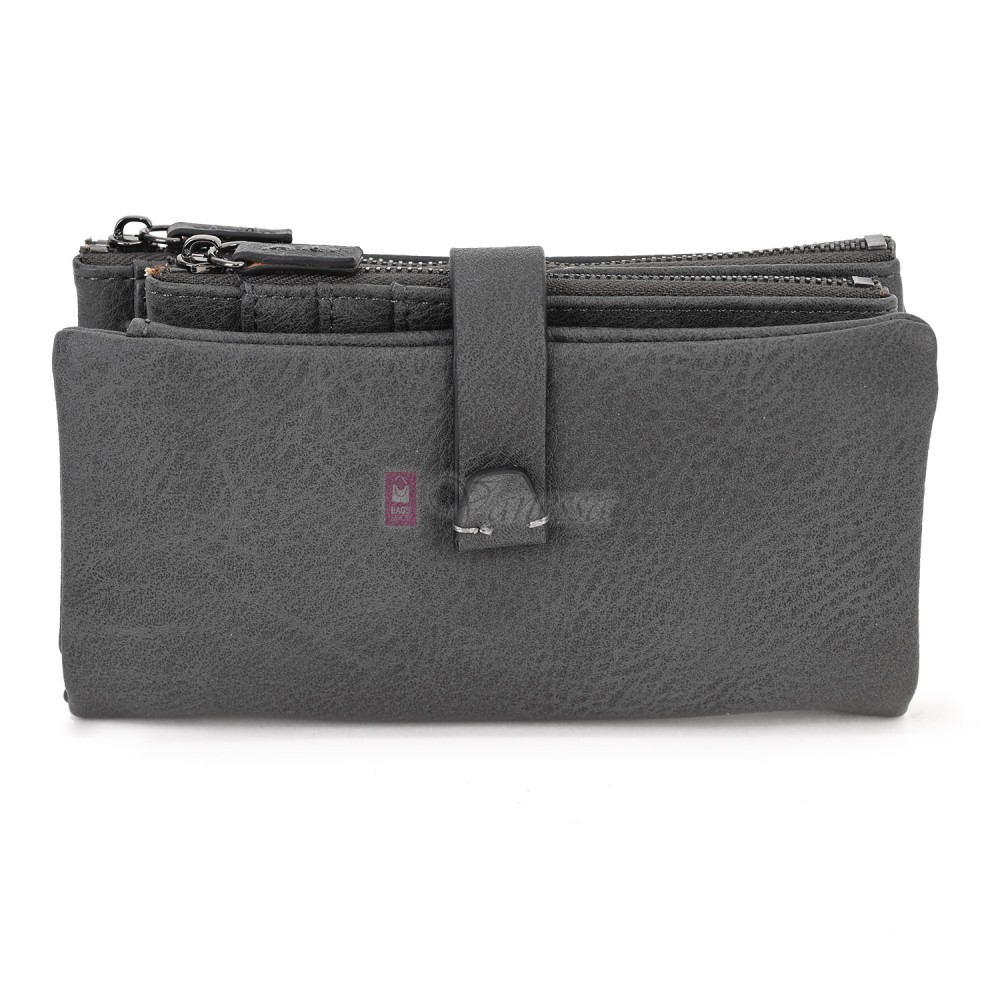 Средно дамско портмоне от висококачествена еко кожа в тъмносив цвят Код: 432-1 Средно дамско портмоне от висококачествена еко кожа в тъмносив цвят Код: 432-1