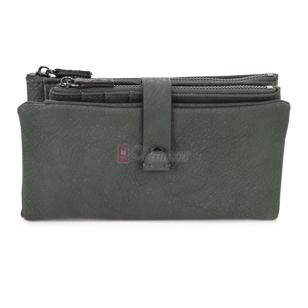 Средно дамско портмоне от висококачествена еко кожа в тъмнозелен цвят Код: 432-1 Средно дамско портмоне от висококачествена еко кожа в тъмнозелен цвят Код: 432-1