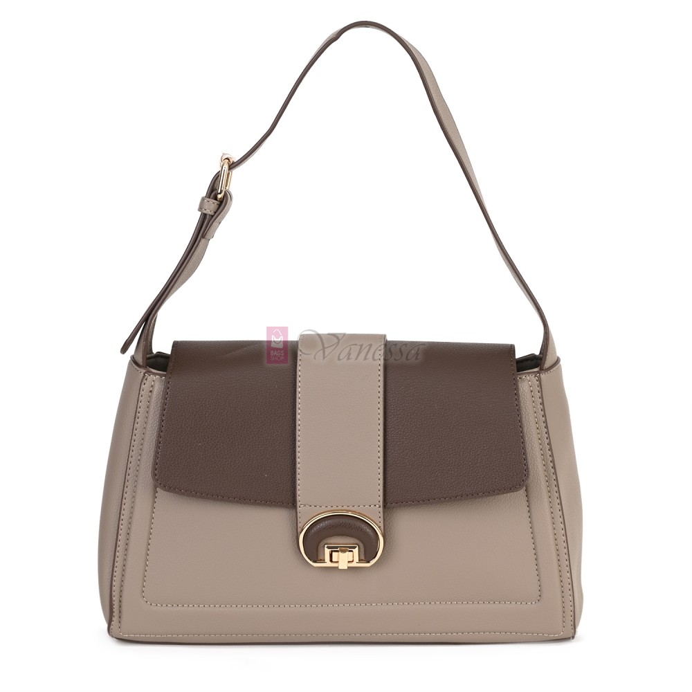 Дамска чанта от екологична кожа в бежов цвят. Код: MC453