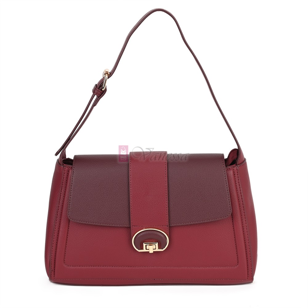Дамска чанта от екологична кожа в цвят бордо. Код: MC453