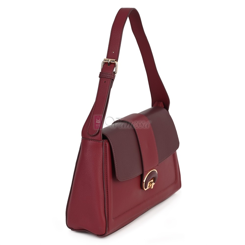 Дамска чанта от екологична кожа в цвят бордо. Код: MC453