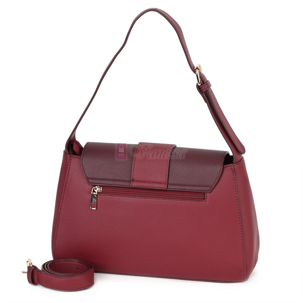 Дамска чанта от екологична кожа в цвят бордо. Код: MC453