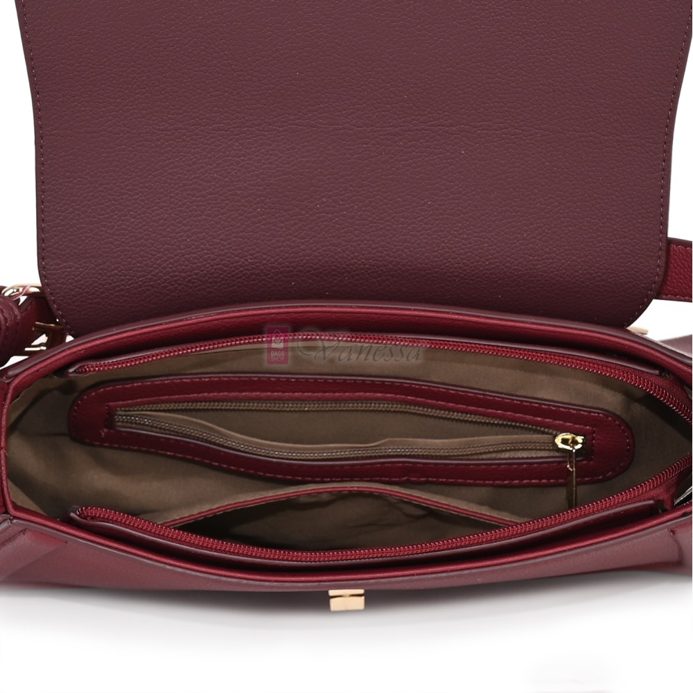 Дамска чанта от екологична кожа в цвят бордо. Код: MC453