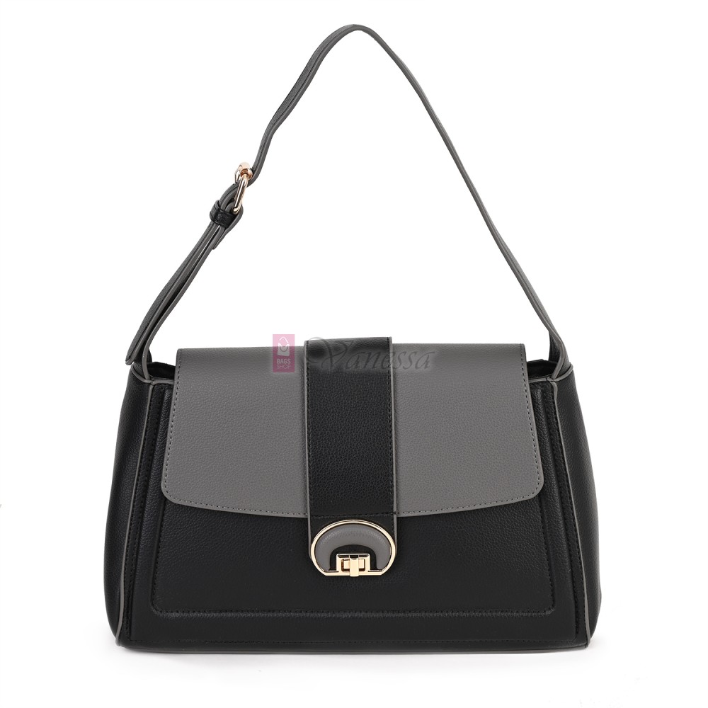 Дамска чанта от екологична кожа в черен цвят. Код: MC453