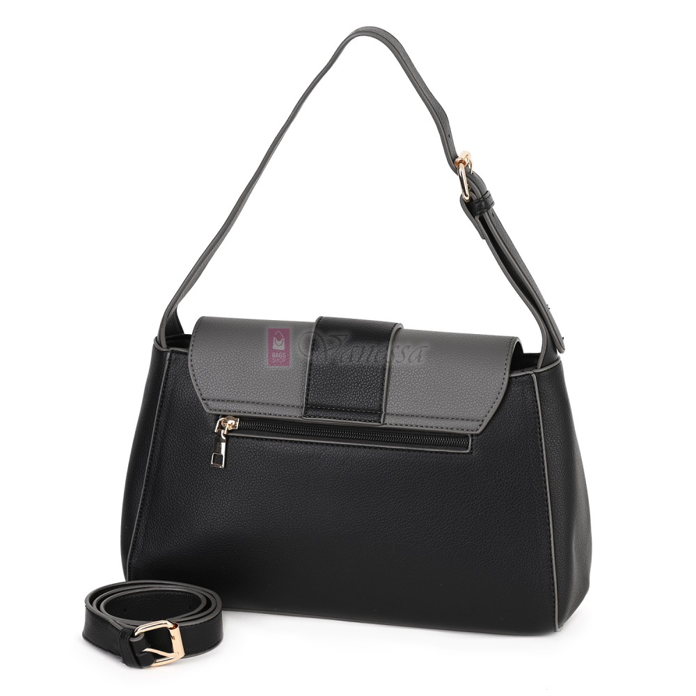 Дамска чанта от екологична кожа в черен цвят. Код: MC453