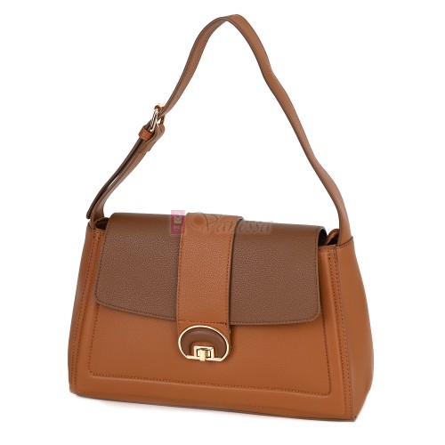 Дамска чанта от екологична кожа в кафяв цвят. Код: MC453