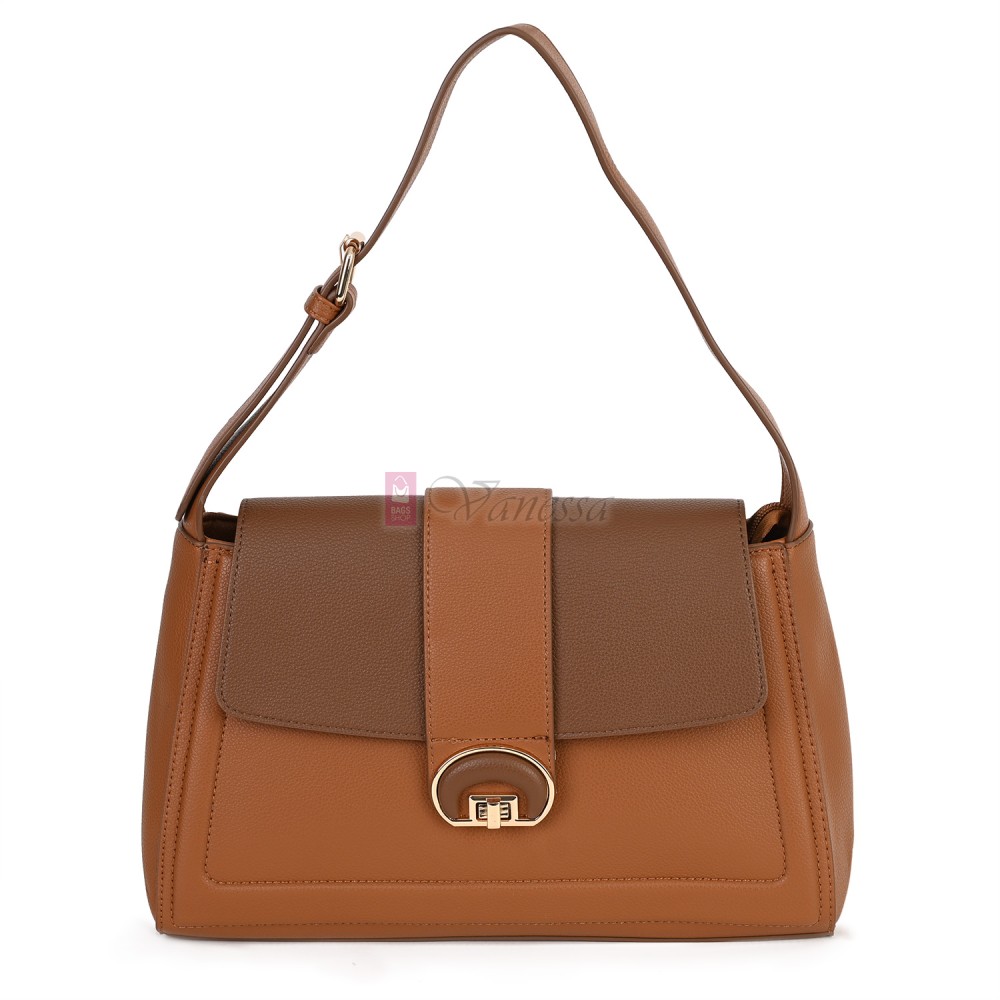 Дамска чанта от екологична кожа в кафяв цвят. Код: MC453